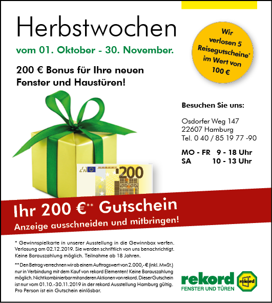 Herbstwochen Fenster + Türen