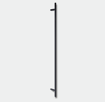 Art. 258000, Länge: 1600 mm, Edelstahl in Oberfläche schwarz Feinstruktur (RAL 9005), mit schrägen Stützen