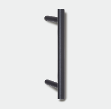 Art. 258000, Länge: 400 mm, Edelstahl in Oberfläche schwarz Feinstruktur (RAL 9005), mit schrägen Stützen
