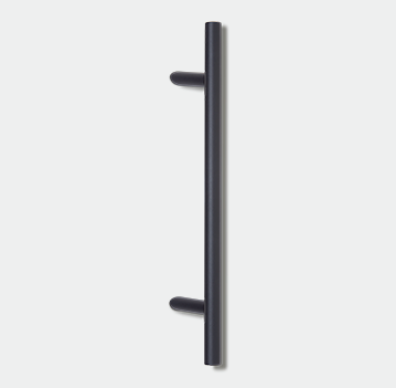 Art. 258000, Länge: 600 mm, Edelstahl in Oberfläche schwarz Feinstruktur (RAL 9005), mit schrägen Stützen