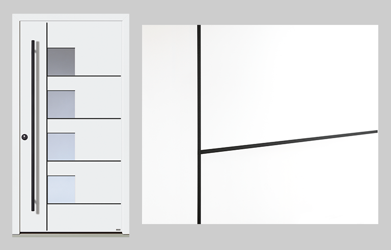 Flächenbündige Lisenen in schwarz, Feinstruktur (55)